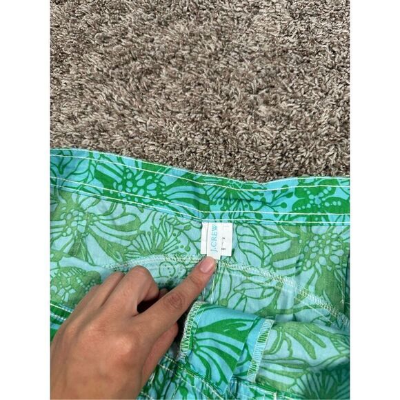 J. Crew Womens 8 Mini Micro Coverup Beach Skirt Blue/Green Floral Coastal Resort - Picture 5 of 8